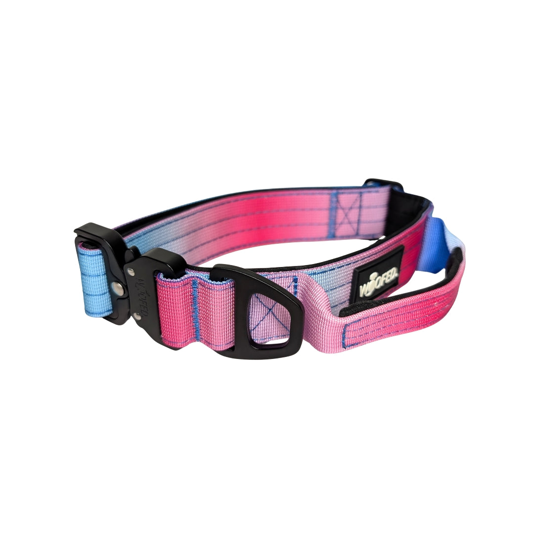 taktisches Nylon Halsband Pink Blue Sky - ultraleicht