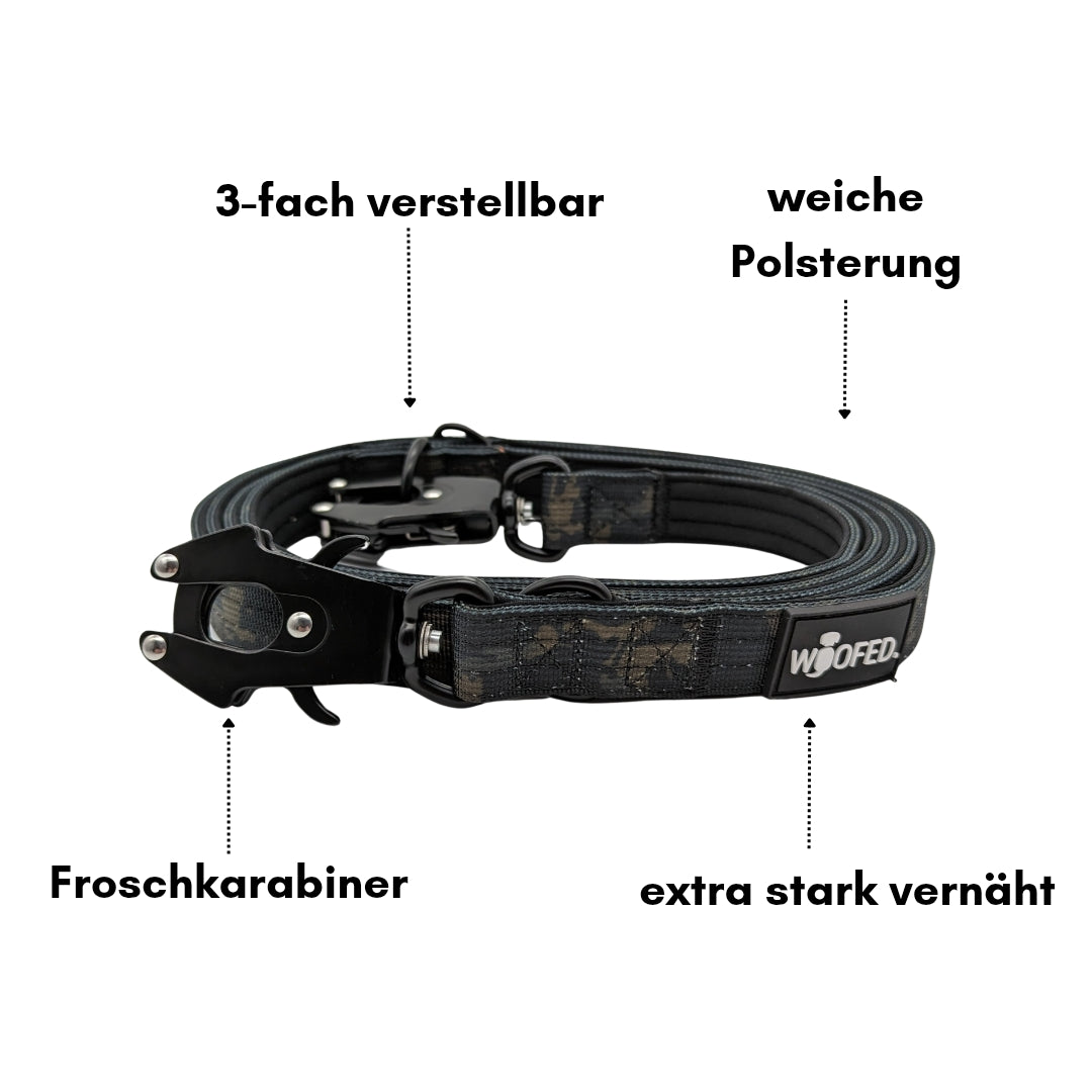 taktische Nylon Führleine Black Camo