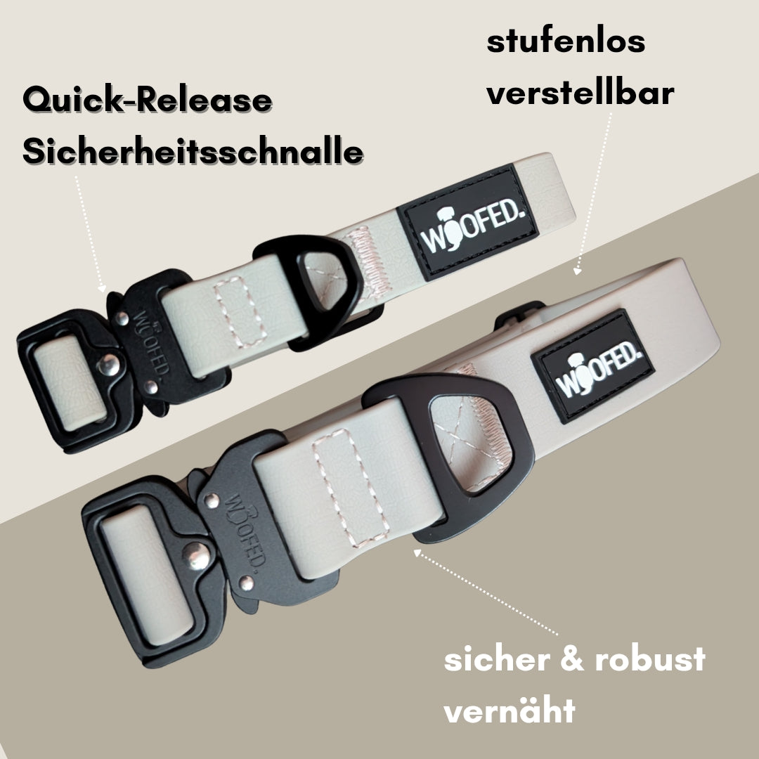 Halsband WOOFLEX® Tactical verstellbar ohne Griff Desert Sand