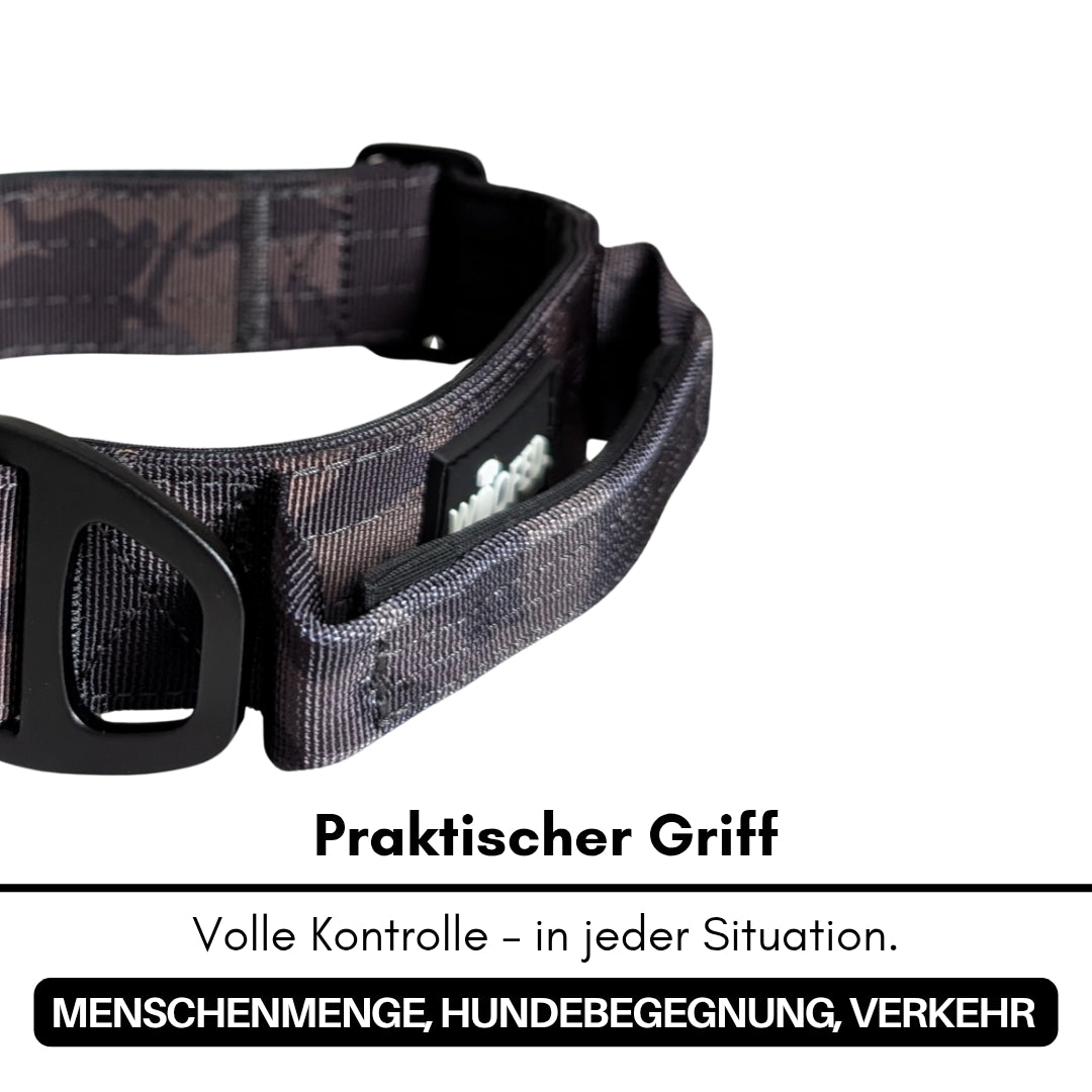 Nylon Halsband-Leine-Set Black Camo ultraleicht