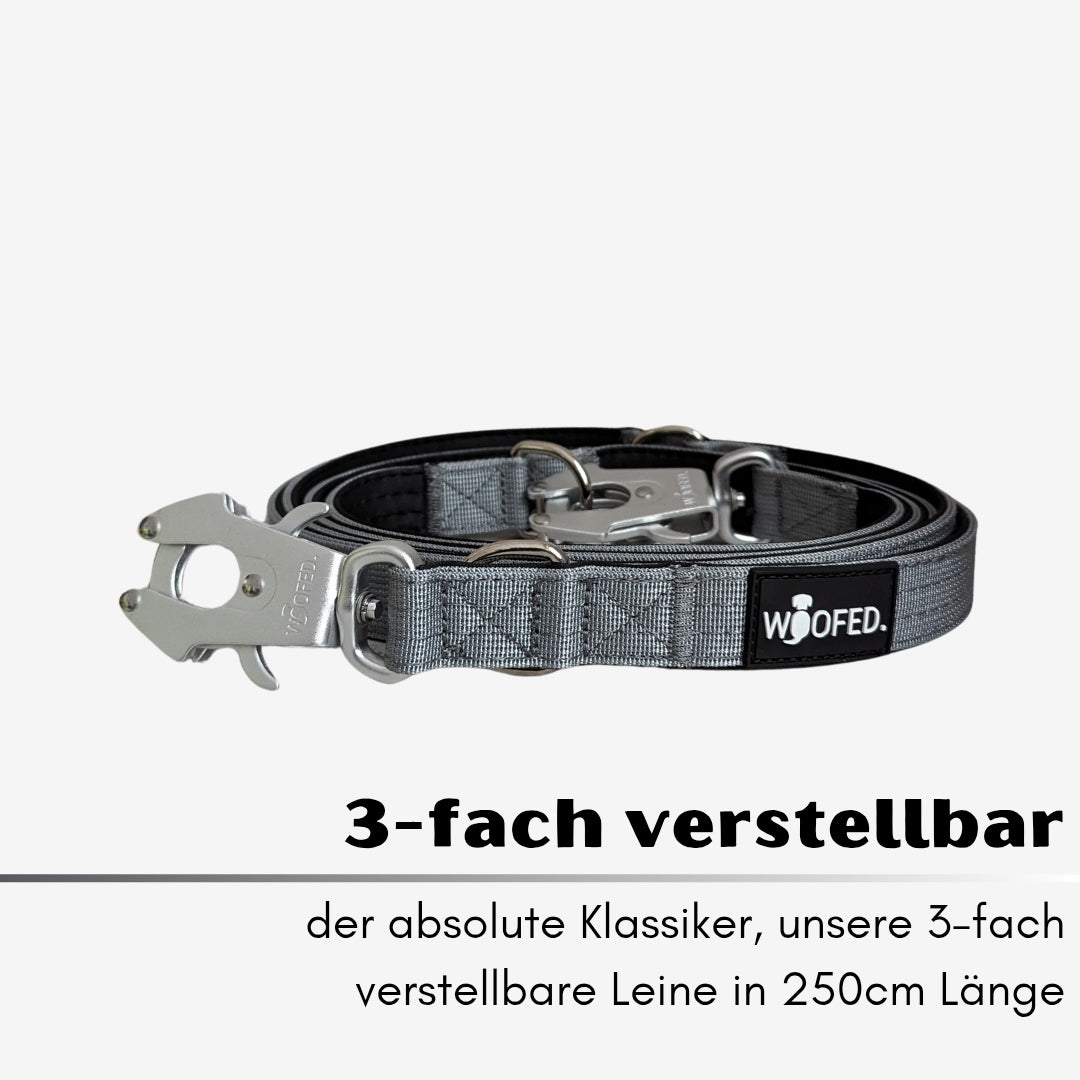 taktische Nylon Führleine Silver Grey