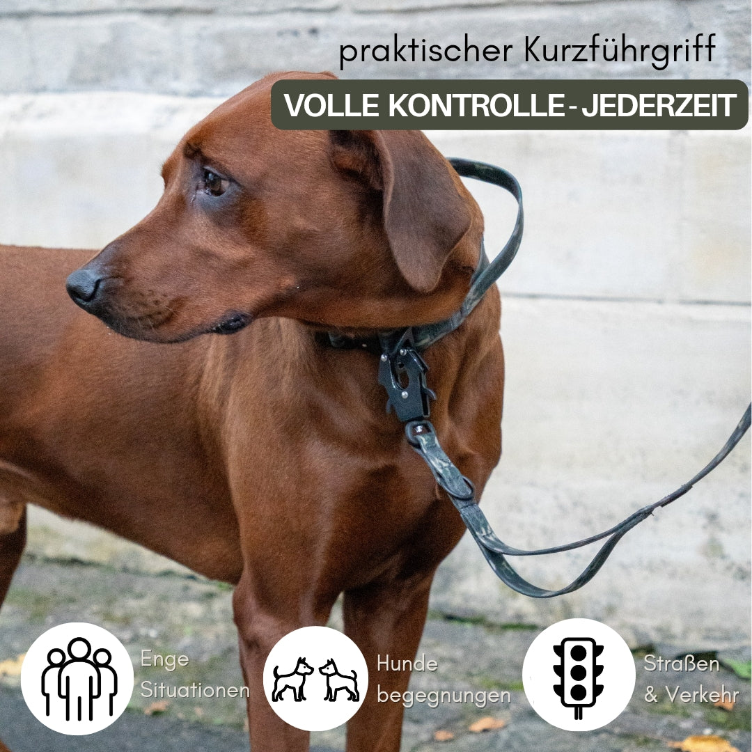 Führleine WOOFLEX® Tactical verstellbar Woodland Camo