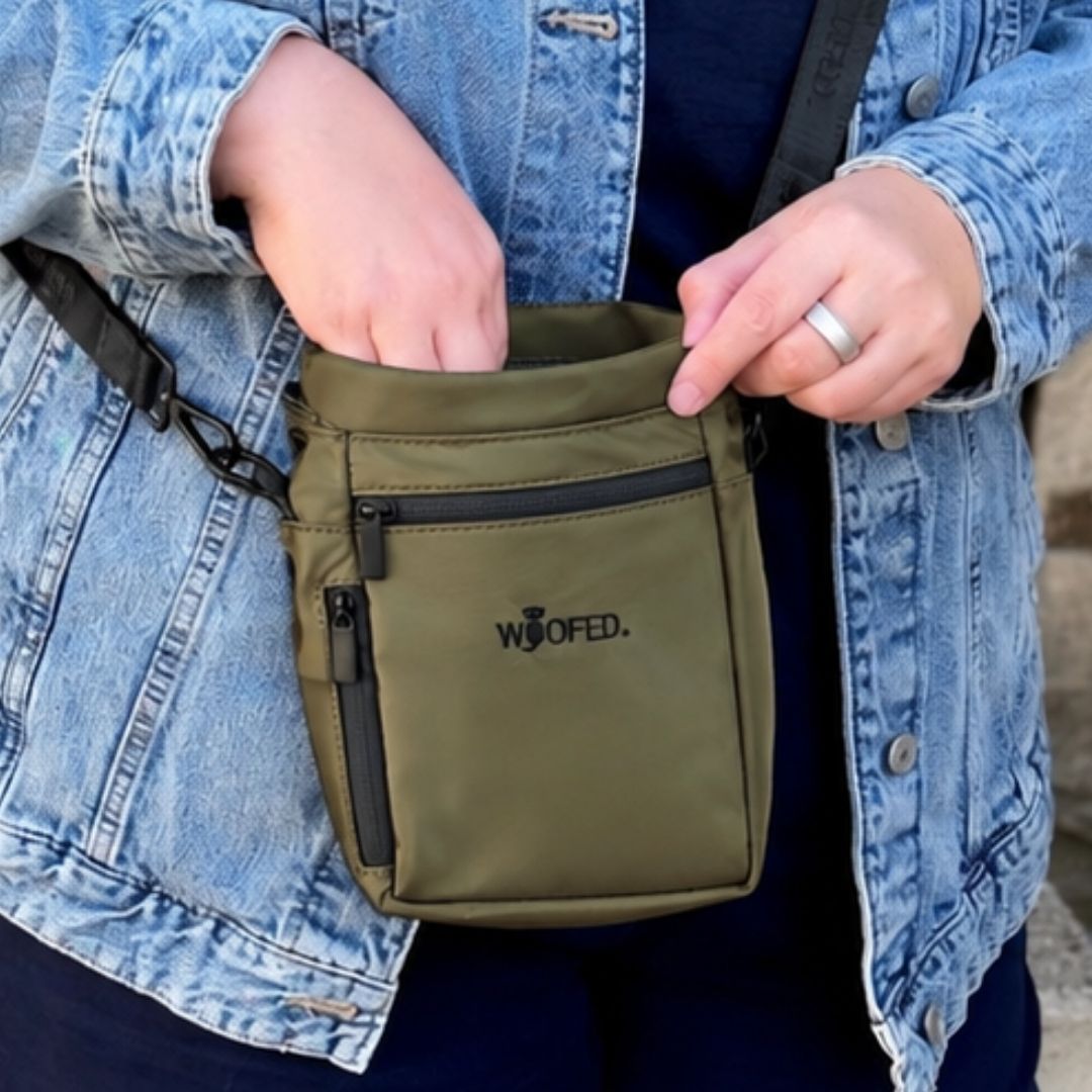 Umhängetasche für Hundehalter Olive
