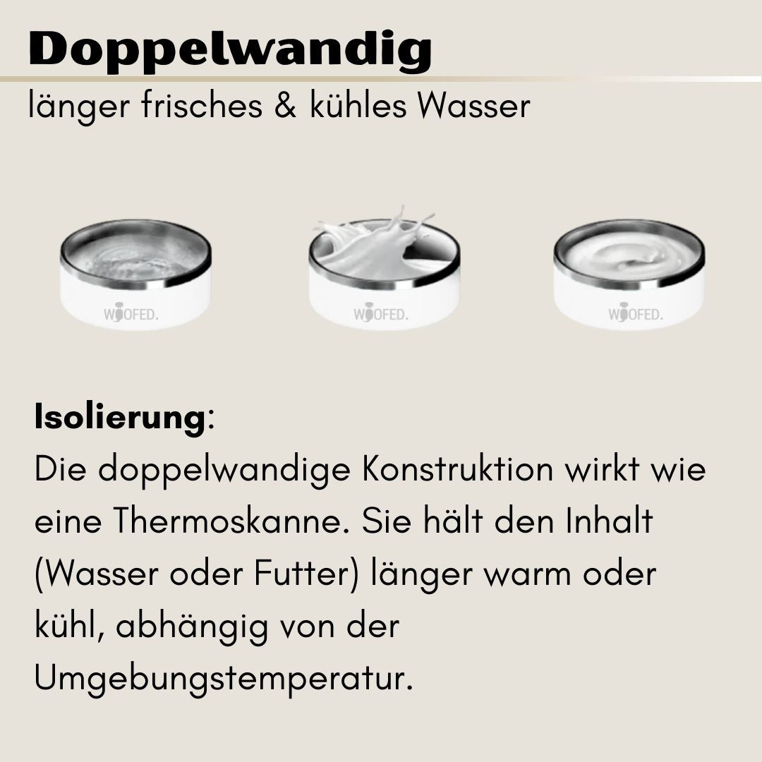 Premium Edelstahlnapf Pure White